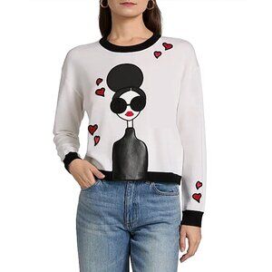 Alice + Olivia Gleeson Staceface Stretch Wool Sweater
